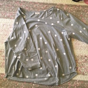 NWOT Polka dot top white & gray 1x